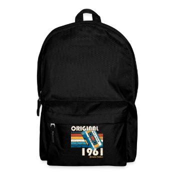 62e anniversaire cassette février Né en 1961 - Sac à dos - noir - Devant
