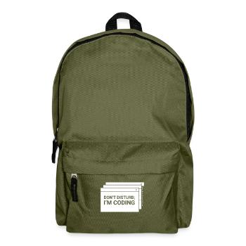 N’interférez pas avec moi pour programmer le codage du codeur - Sac à dos - vert olive - Devant