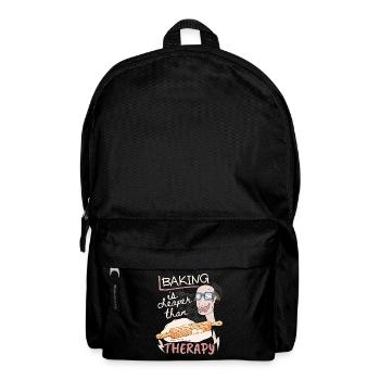 Baking, cake dough and dough roll, funny saying - Backpack - black - Front