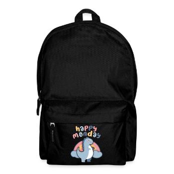Kawaii Dinosaur Rainbow, Happy-Monday Dicton - Sac à dos - noir - Devant