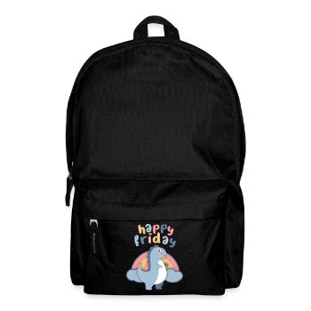 Kawaii dinosaurs. Rainbow, Happy-Friday - Backpack - black - Front