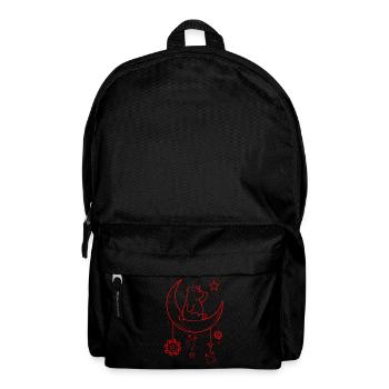 Bohemian Aesthetic Kawaii Bear Sun and Moon - Rucksack - Schwarz - Vorne