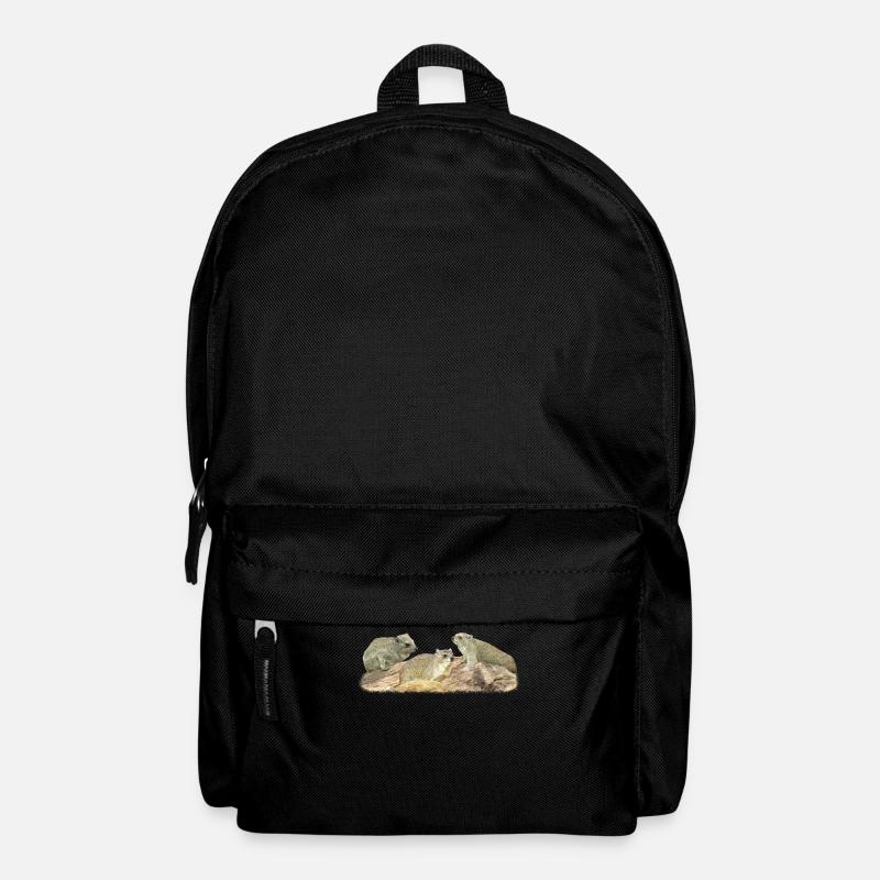3 Klippschliefer - Wüstenschliefer - Klippdachs - Rucksack - Schwarz