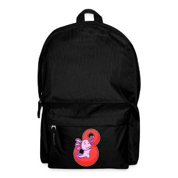 8 Jahre alt - 8. Geburtstag mit Tier Motiv - Rucksack - Schwarz - Vorne
