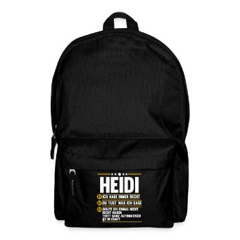 Vorname Heidi - Rucksack - Schwarz - Vorne