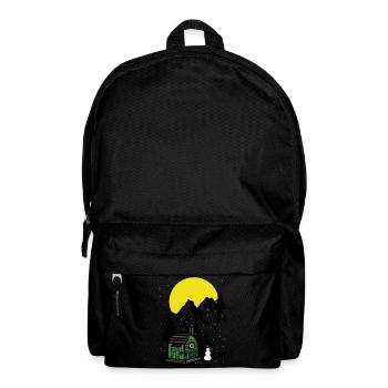 Mountains Austria Winter Snowman Hut Alps - Backpack - black - Front