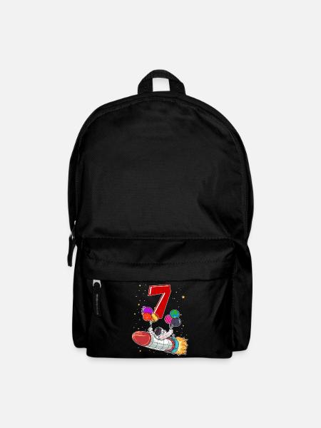 Astronaut 7 Jahre Weltraum Rakete 7. Geburtstag - Rucksack - Schwarz