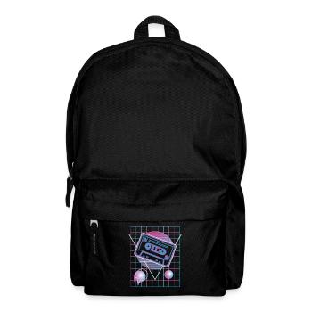 80s Vaporwave Cassette Retro Party Mixtape - Backpack - black - Front