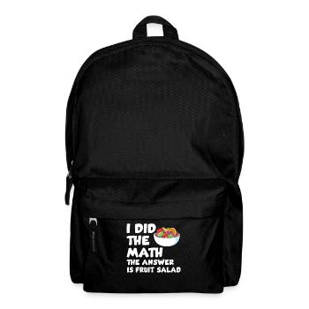 Funny fruit salad design - Backpack - black - Front