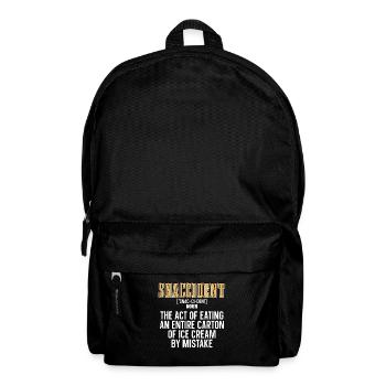 Ice Cream Snaccident The Act Of Eating Vanilla Ice - Backpack - black - Front