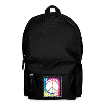 Hippie Tshirt Peace Bewegung Woodstock Boho Groove - Rucksack - Schwarz - Vorne