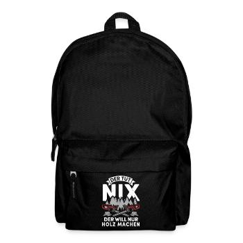 Holz Geschenke Chainsaw Kettensäge Waldarbeiter - Rucksack - Schwarz - Vorne