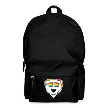 Rainbow - Polar bear with glasses - Backpack - black - Front