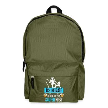 Junggesellenabschied T-Shirt Bräutigam JGA Poltern - Rucksack - Olivgrün - Vorne
