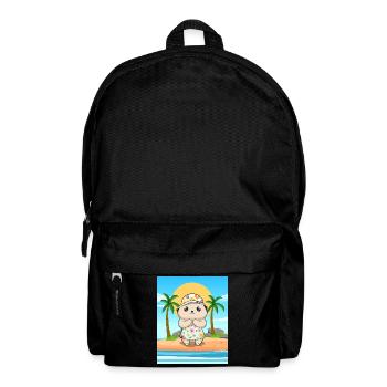 Coconut Girl Aesthetic Kawaii Bear Summer Beach - Backpack - black - Front