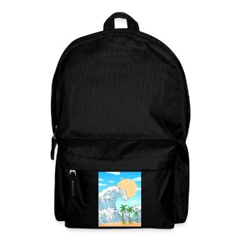 Coconut Girl Aesthetic Great Wave Off Kanagawa - Backpack - black - Front