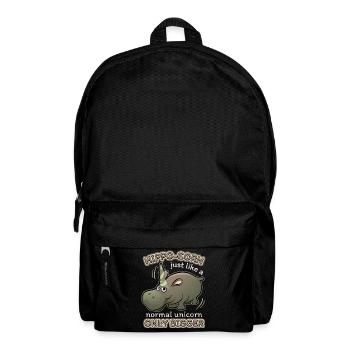 Nilpferd, Flusspferd, Spruch, Einhorn-Unicorn - Rucksack - Schwarz - Vorne