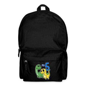 5 years old - 5th birthday with animal motif - Dino - Backpack - black - Front