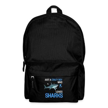 Seulement un garçon fou qui aime les requins animaux de l’océan - Sac à dos - noir - Devant