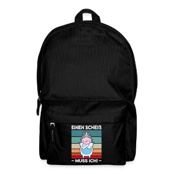 Einen Scheiß muss ich Spruch Einhorn Muskel Retro - Rucksack - Schwarz - Vorne