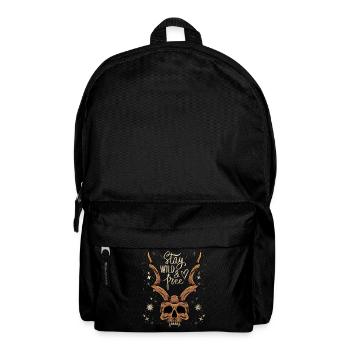 Gehörnter Totenkopf Baphomet Vintage-Skull, Spruch - Rucksack - Schwarz - Vorne