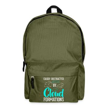 Easily Distracted By Cloud Formations - Backpack - olive green - Front