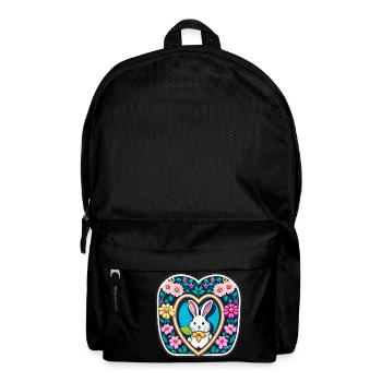 Easter Bunny Many Flowers Flower - Backpack - black - Front