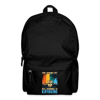 Kayaking Some Grandmas Knit Retro Rowing Canoeing - Rucksack - Schwarz - Vorne