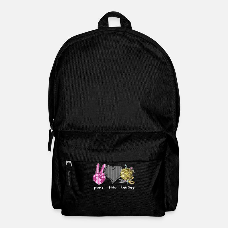 Knitting Knitter Peace Love - Backpack - black