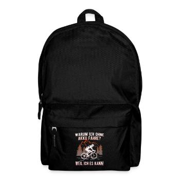 Fahrrad ohne Akku fahren - Echte Biker - Rucksack - Schwarz - Vorne