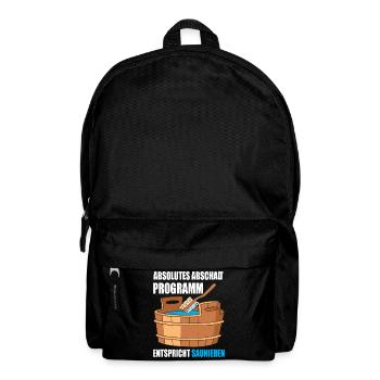 Absolutes abschalt Programm entspricht Saunieren - Rucksack - Schwarz - Vorne