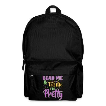 Bead Me & Tell Me I'm Pretty Mardi Gras Beads - Backpack - black - Front