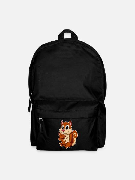 Squirrel Family - Squirrel with Baby - Backpack - black