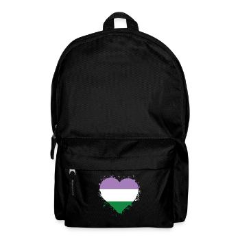 Pride Herz LGBTQ - Genderqueer - Rucksack - Schwarz - Vorne