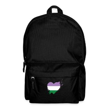 Pride LGBTQ Herz - Genderqueer - Rucksack - Schwarz - Vorne