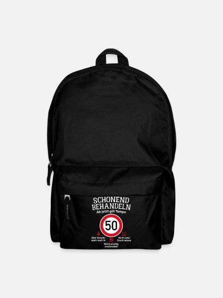 50. Geburtstag Schonend Behandeln 50 Tempolimit 50 - Rucksack - Schwarz