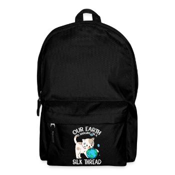 Our earth hangs on a silken thread cat - Backpack - black - Front