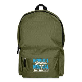 Medizinische Rezeptionistin Medizin Rezeption - Rucksack - Olivgrün - Vorne