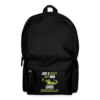 Alligator Tier Jungen Reptil Geschenk Krokodil - Rucksack - Schwarz - Vorne