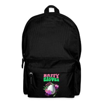 Happy Easter Flowers Easter Egg - Backpack - black - Front