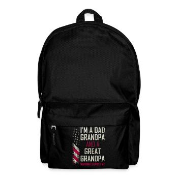 Dad And Great Grandpa American Flag Funny Fathers - Backpack - black - Front