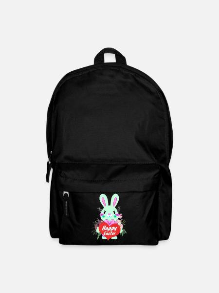 süßer Osterhase mit Herz Frohe Ostern - Rucksack - Schwarz