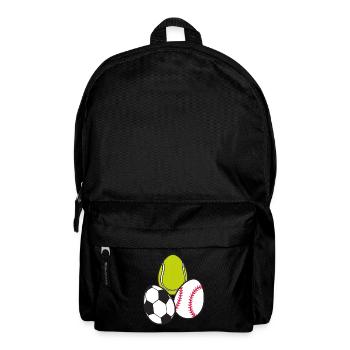 Tennis Racket Sports Football Baseball Easter Eggs - Backpack - black - Front