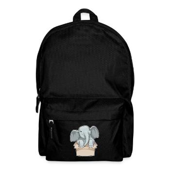 Boîte en carton d’éléphant - Sac à dos - noir - Devant