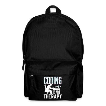 Programming is my therapy Code Coder Coding - Backpack - black - Front