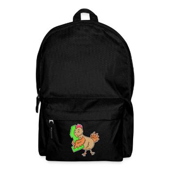 1 Jahr alt - Einschulung - Huhn Motiv - Gewinner - Rucksack - Schwarz - Vorne