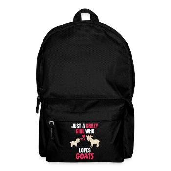 Crazy Girl Animal Funny Gift Goat - Backpack - black - Front