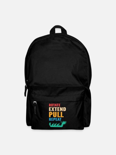 Drachenboot und Drachenboot Crew - Rucksack - Schwarz