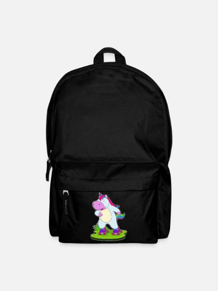 Einhorn Rollschuhfahren Rollschuhe - Rucksack - Schwarz