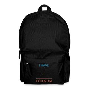 Hauptfach Physik Ich habe Potenzial - Rucksack - Schwarz - Vorne